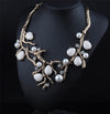 pearl shell stone tree exaggerated necklace