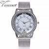Rhinestone Watch Fashion Casual Women Silver & Rose Gold Mesh Wristwatches