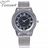 Rhinestone Watch Fashion Casual Women Silver & Rose Gold Mesh Wristwatches