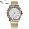 Rhinestone Watch Fashion Casual Women Silver & Rose Gold Mesh Wristwatches