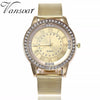 Rhinestone Watch Fashion Casual Women Silver & Rose Gold Mesh Wristwatches