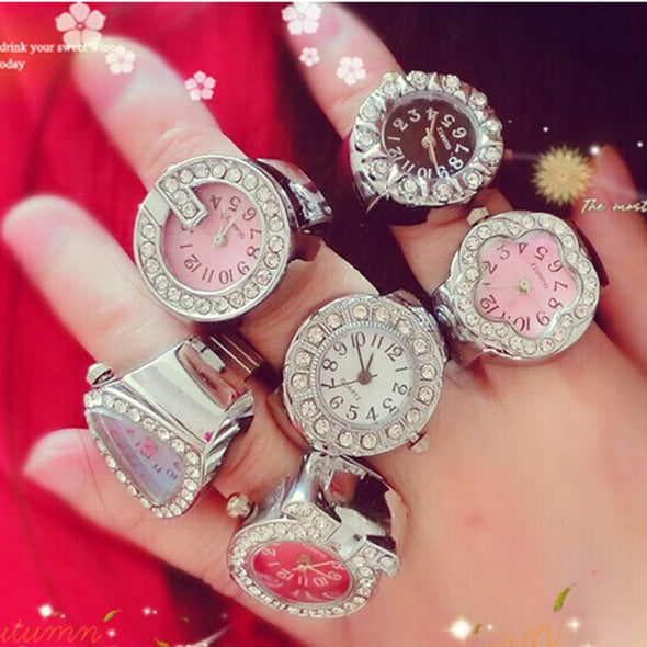 Rings Anillos Jewelry For Creative Electronic Adjustable Working Clock Watch Charm Ring