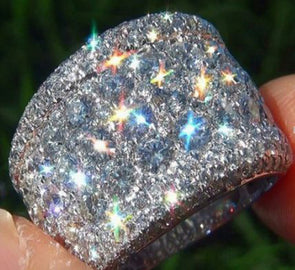 Fashion Big Silver CZ Zircon Stone Ring