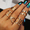 Classic Gold Color V Chevron Rings