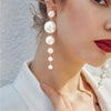 New Fashion Charm Big Simulated Pearl Long Earrings for Women