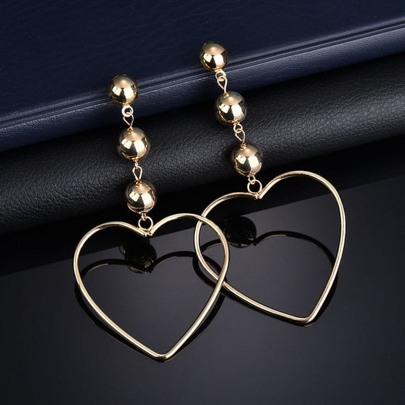 New Fashion Charm Big Simulated Pearl Long Earrings for Women