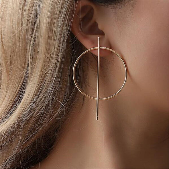 New exaggerated Big Earrings for Women Circle Round Alloy