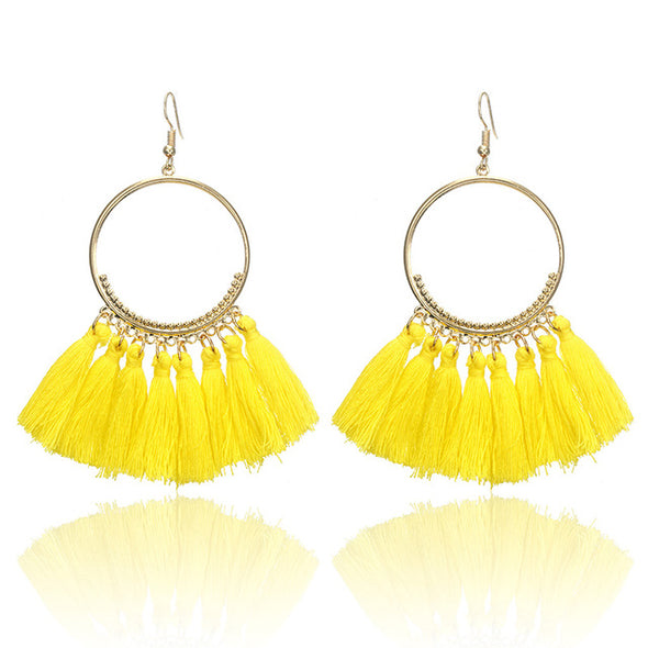 Handmade Statement Tassel Earrings