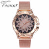 Rose Gold Flower Rhinestone Wrist Watch