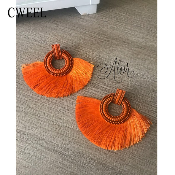 Vintage Tassel Earrings Bohemian Long Drop Earring for Women