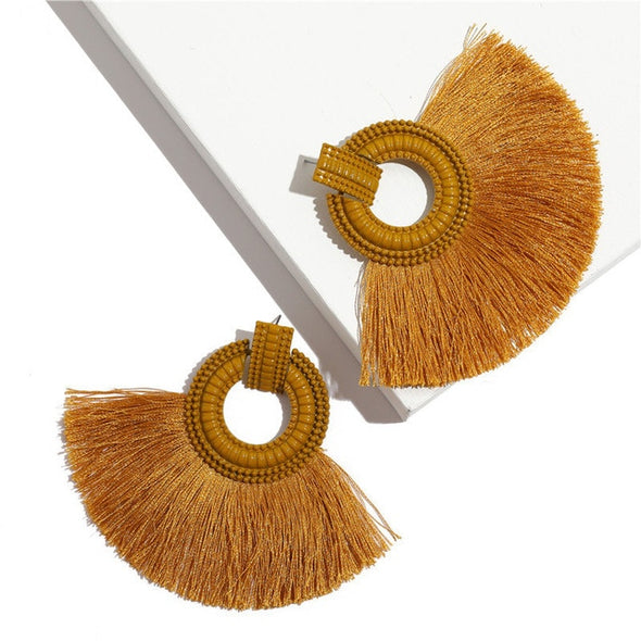 Vintage Tassel Earrings Bohemian Long Drop Earring for Women
