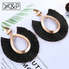 Big Tassel Drop Earrings For Women Lady Female Fringe Handmade