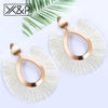 Big Tassel Drop Earrings For Women Lady Female Fringe Handmade