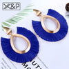 Big Tassel Drop Earrings For Women Lady Female Fringe Handmade