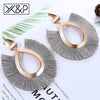 Big Tassel Drop Earrings For Women Lady Female Fringe Handmade