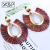 Big Tassel Drop Earrings For Women Lady Female Fringe Handmade