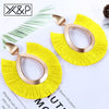 Big Tassel Drop Earrings For Women Lady Female Fringe Handmade