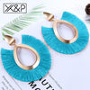 Big Tassel Drop Earrings For Women Lady Female Fringe Handmade