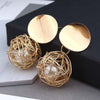New Fashion Charm Big Simulated Pearl Long Earrings for Women