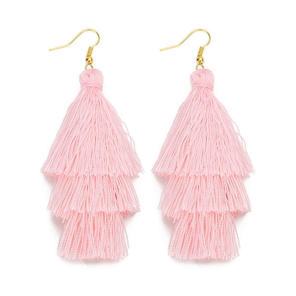 3 Layered Tassel Earrings