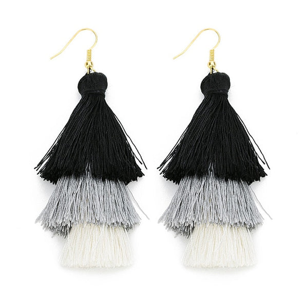 3 Layered Tassel Earrings