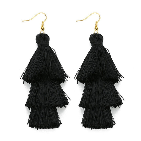 3 Layered Tassel Earrings