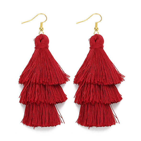 3 Layered Tassel Earrings