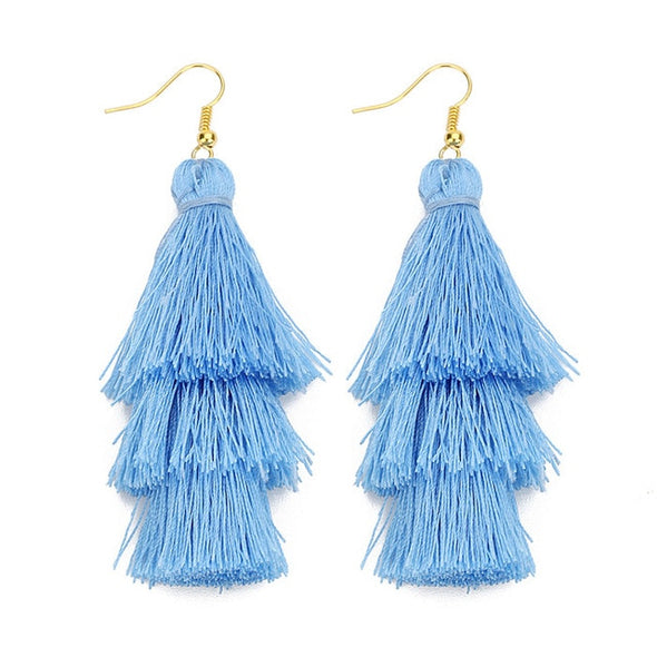 3 Layered Tassel Earrings