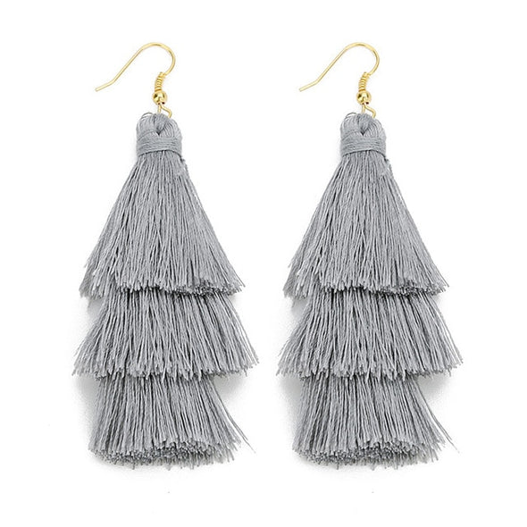 3 Layered Tassel Earrings