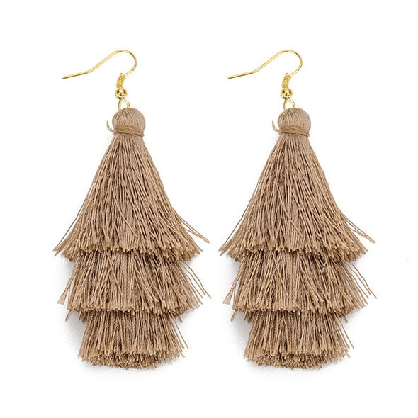3 Layered Tassel Earrings