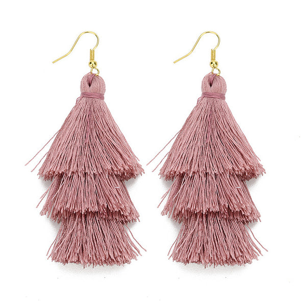 3 Layered Tassel Earrings