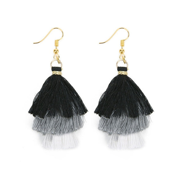 3 Layered Tassel Earrings