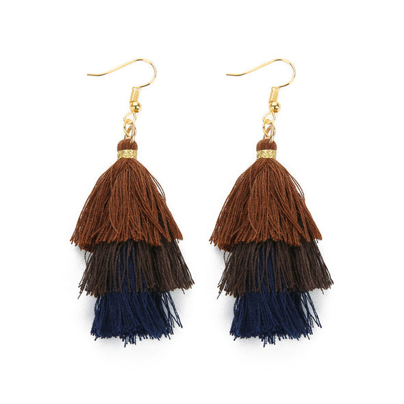 3 Layered Tassel Earrings