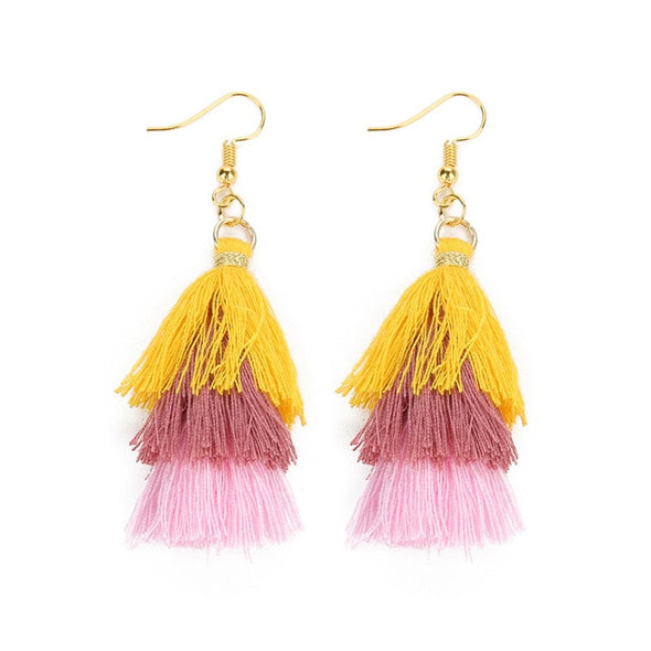 3 Layered Tassel Earrings