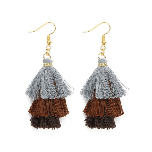 3 Layered Tassel Earrings