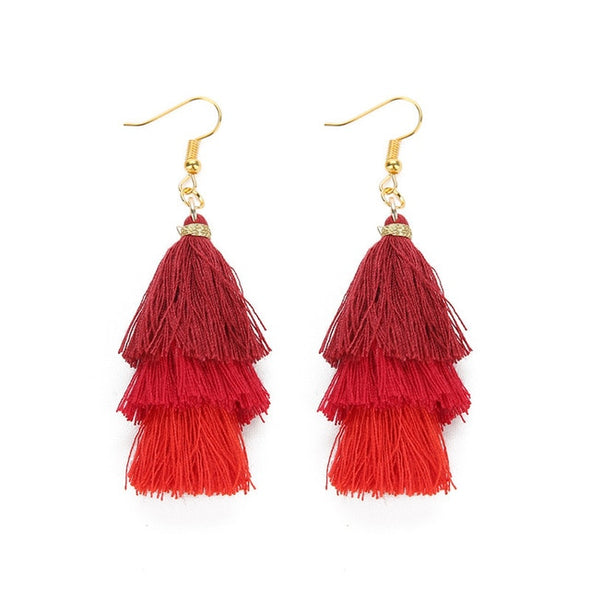 3 Layered Tassel Earrings