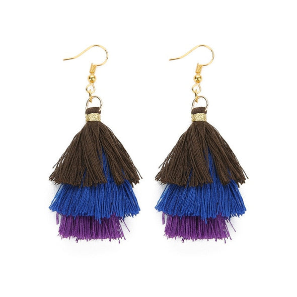 3 Layered Tassel Earrings