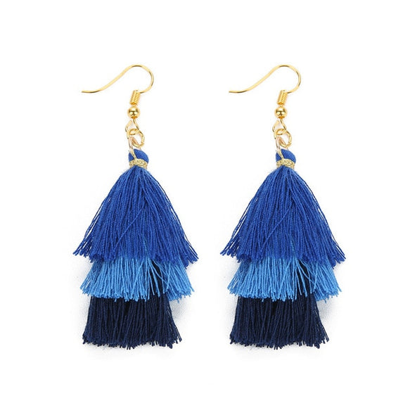 3 Layered Tassel Earrings