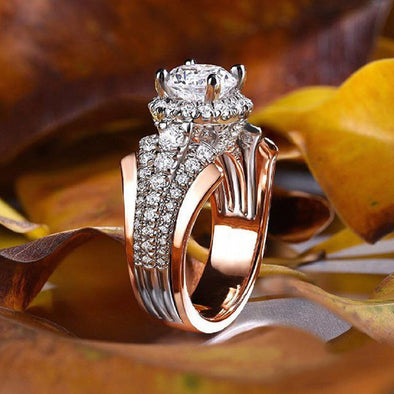 Luxury Silver/Rose Gold Color Ring