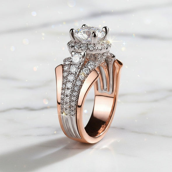 Luxury Silver/Rose Gold Color Ring